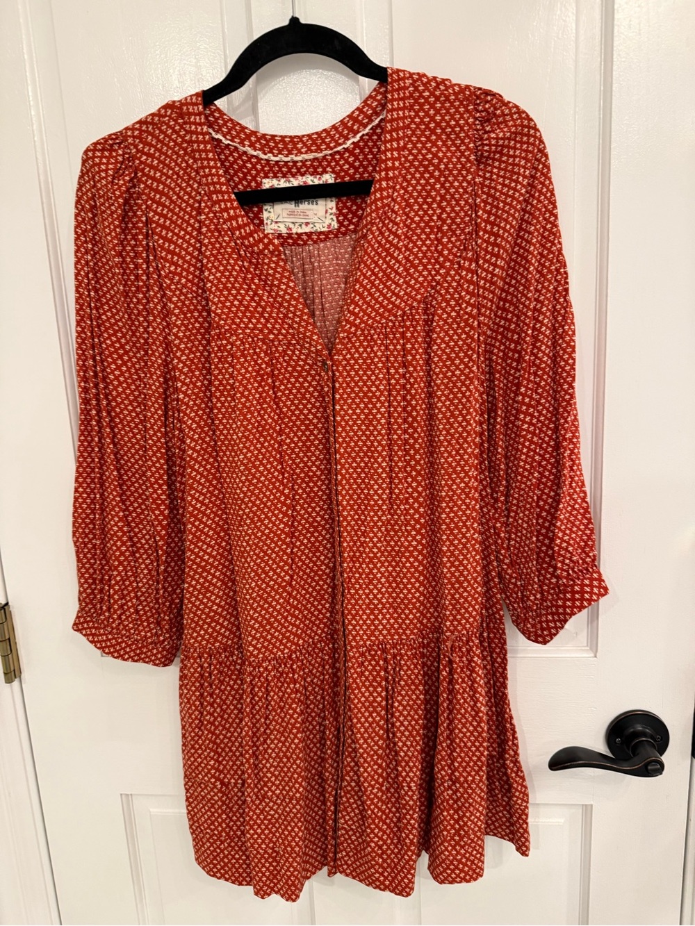 Holding Horses Printed Long-Sleeve Tiered Tunic